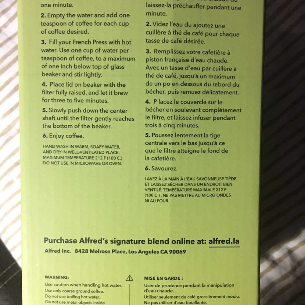 ALFRED 🦌 French Press NIB From Fall FabFitFun Box - Picture 6 of 6